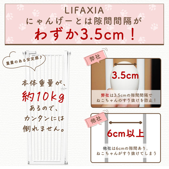 LIFAXIA ペットゲート 猫 島袋商店 【ペットゲート170cm,190cm用拡張 or 過密パーツ 白】